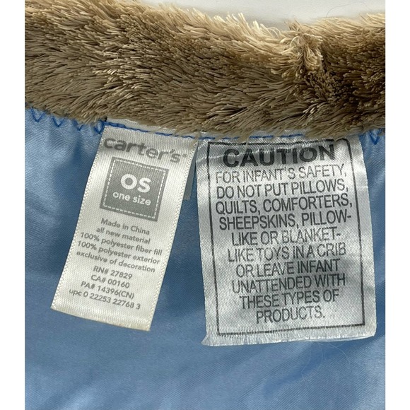 Carters Blue MONKEY "I’m Bananas" Silky Swaddling Blanket Blankie Lovey RattleC - Picture 9 of 9